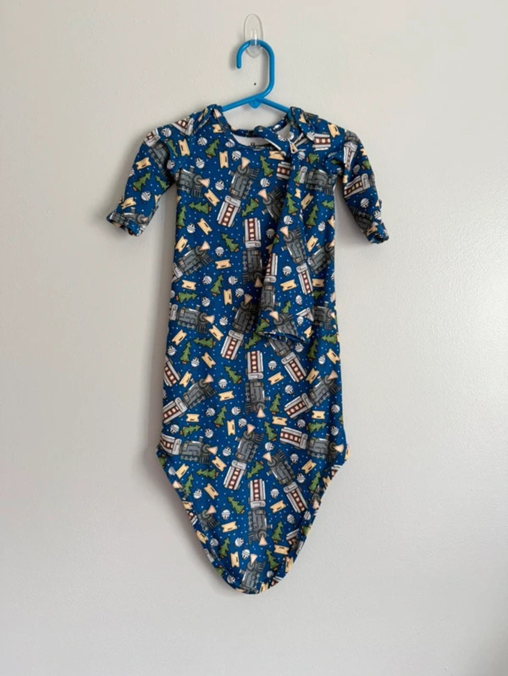 Charlie’s Project Kids Christmas Train Knotted Gown NB